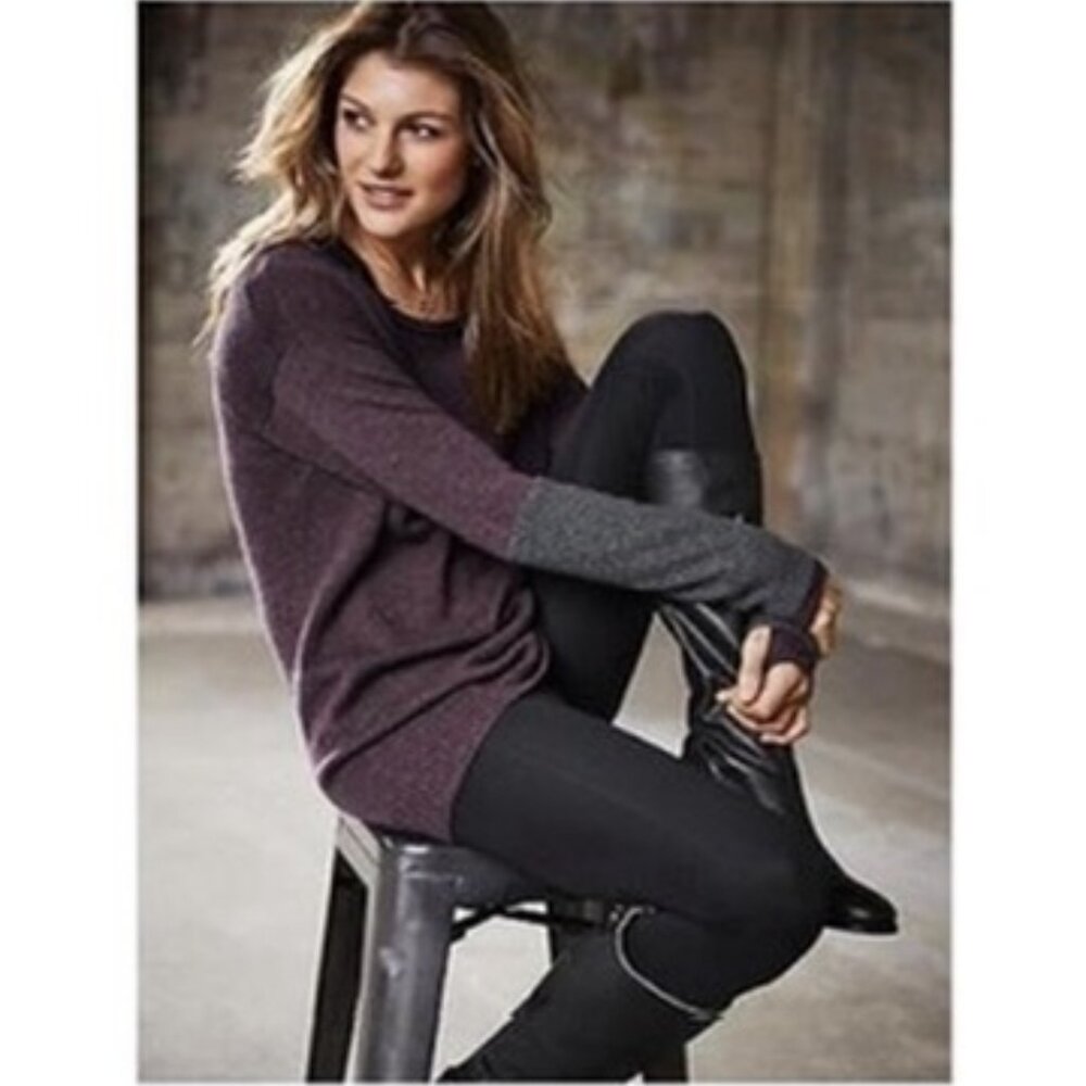 Athleta Wool Purple & Charcoal Sweater XS/S